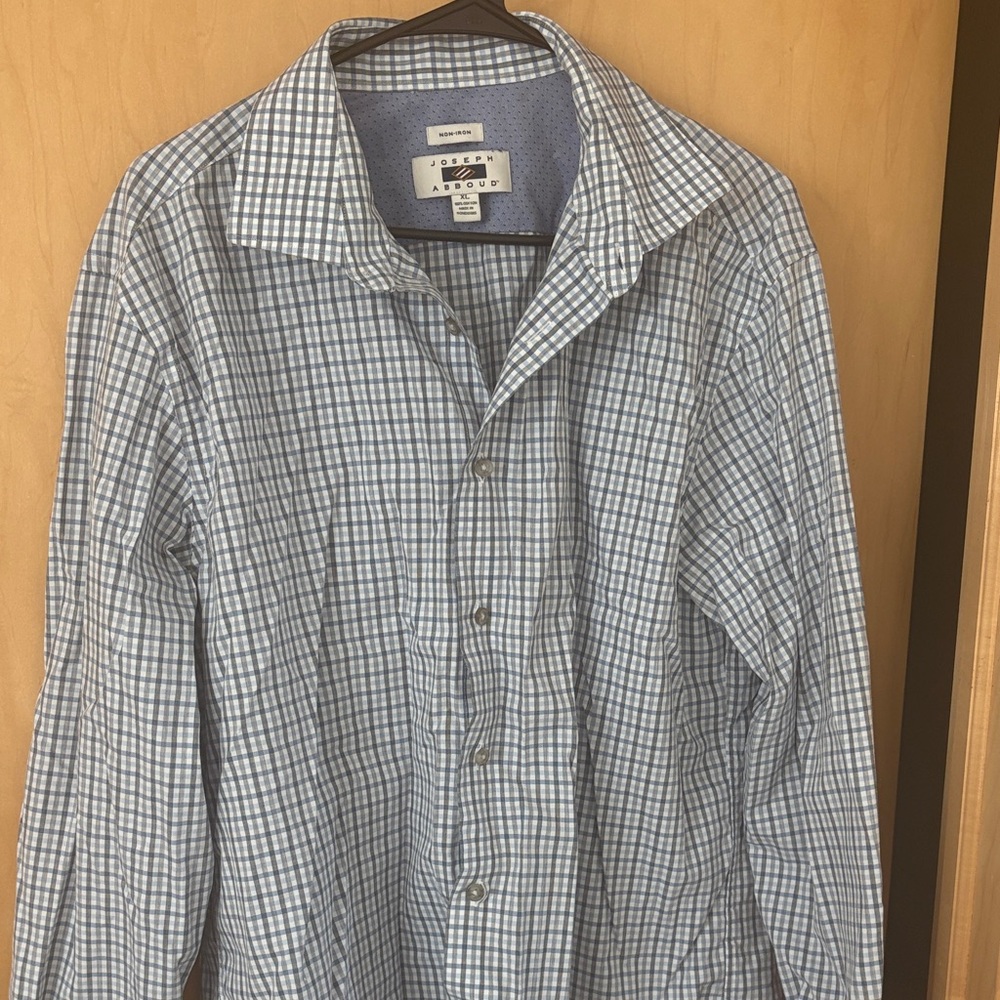 Joseph Abboud Blue and White Plaid Shirt